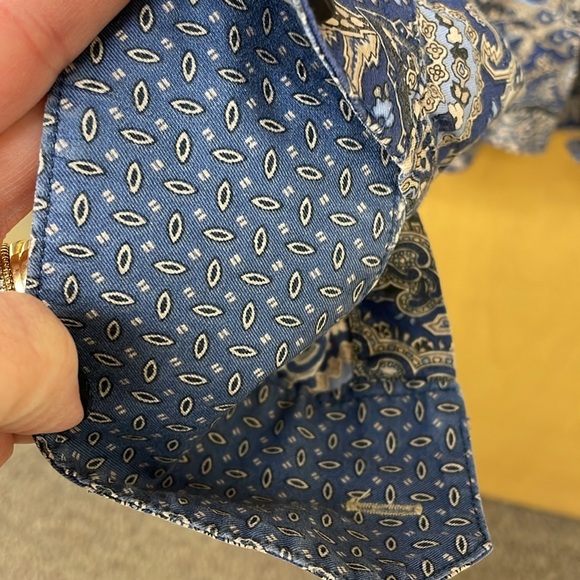 Bugatchi Paisley Blue and Tan  Men's Shirt - Picture 3 of 4
